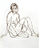 Sitting woman in two positions. 2005.